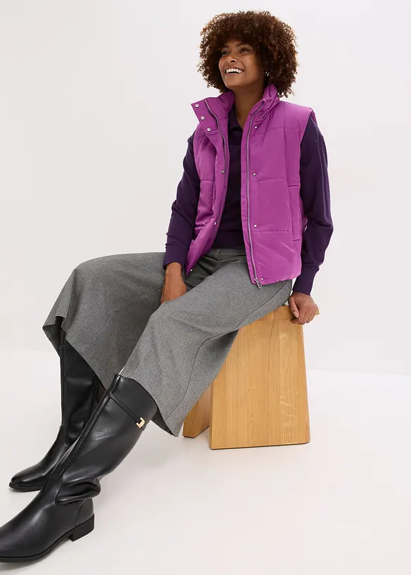 Vattert vest med lett glans, bonprix