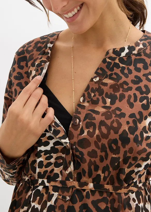 Mamma-skjortekjole i lett viskose, bonprix