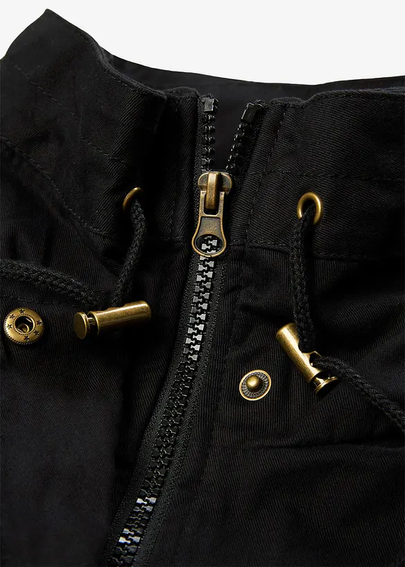 Kort bomullsparkas med st&aring;krage, innsvinget, bonprix