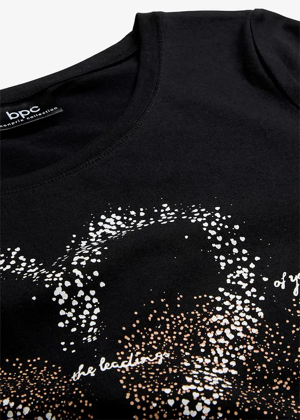 Topp i &oslash;kologisk bomull med hjerteprint, bonprix