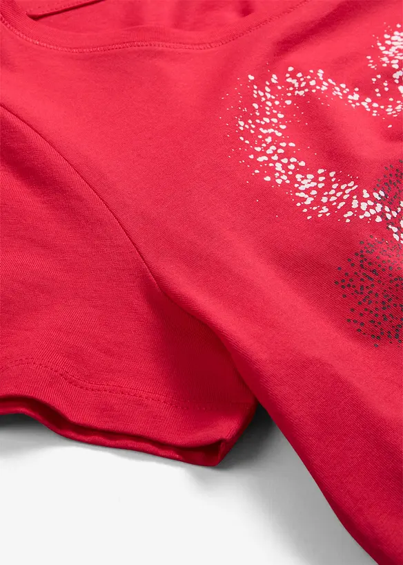 Topp i økologisk bomull med hjerteprint, bonprix