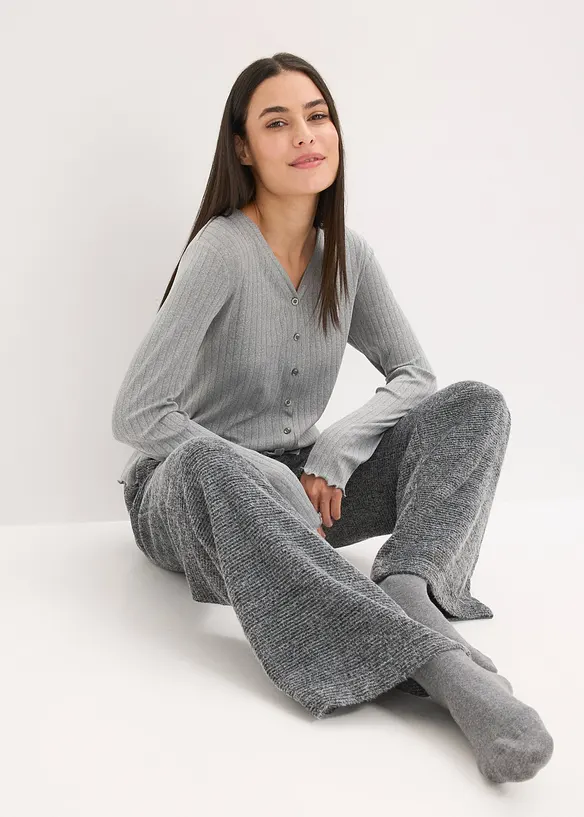 Loungewear-bukse i myk chenille, bonprix