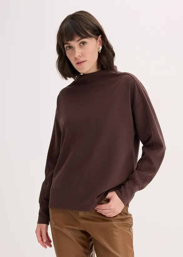 Oversized sweatshirt av mykt scubamateriale, bonprix