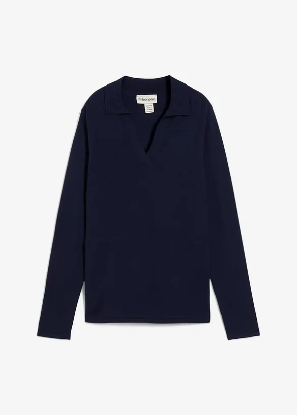 Poloskjorte i lett viskose, bonprix