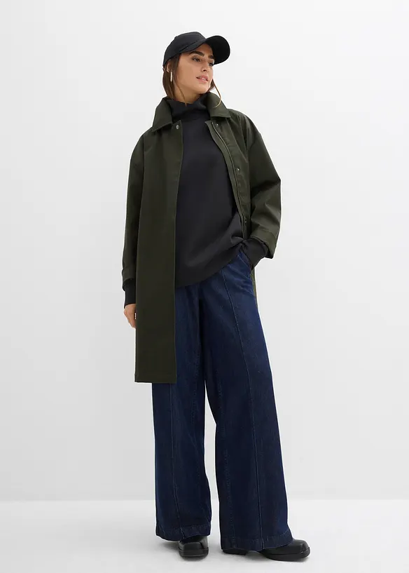 Topp i scuba-materiale med ståkrage, bonprix