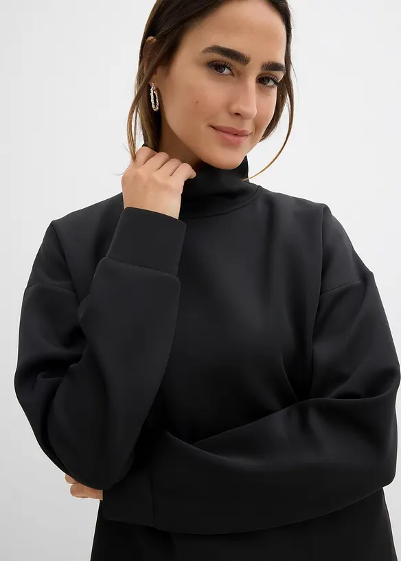 Topp i scuba-materiale med ståkrage, bonprix