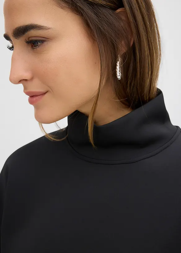 Topp i scuba-materiale med ståkrage, bonprix