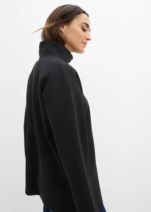 Topp i scuba-materiale med ståkrage, bonprix