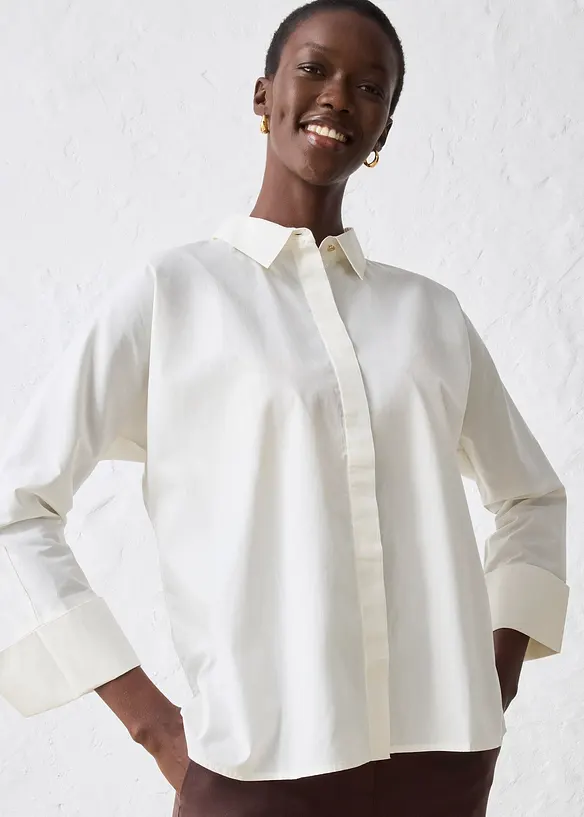 Skjorte med silke, bonprix