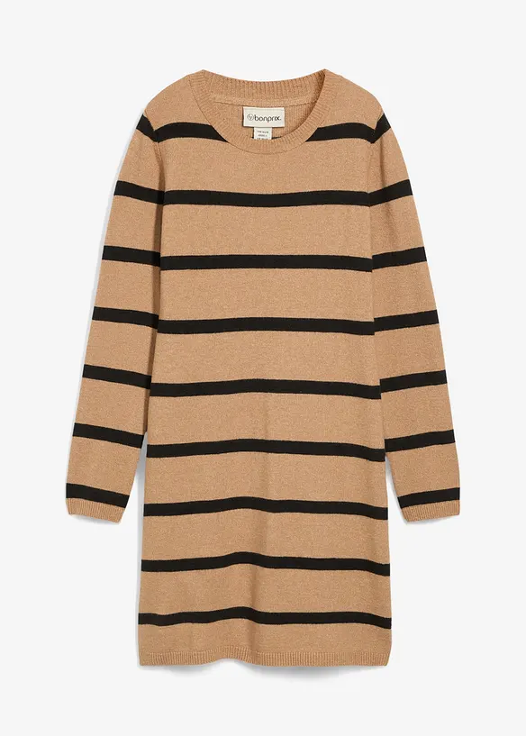 Strikket kjole i figurnær modell, bonprix