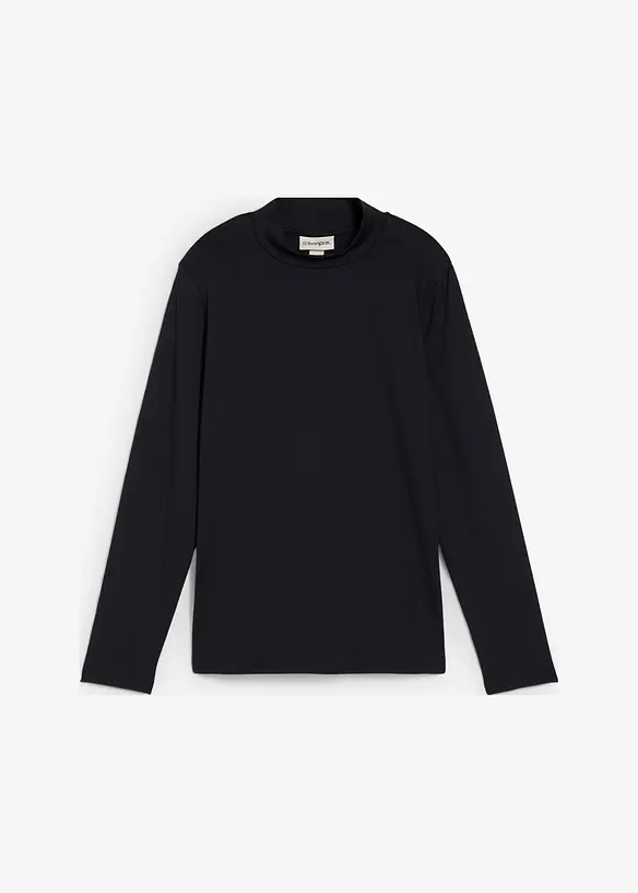 Langermet topp med resirkulert polyamid og ståkrage, bonprix