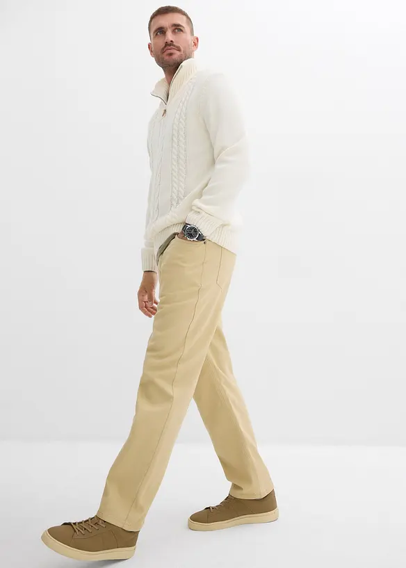 Relaxed Fit-twillbukse med komfortlinning, Straight, bonprix