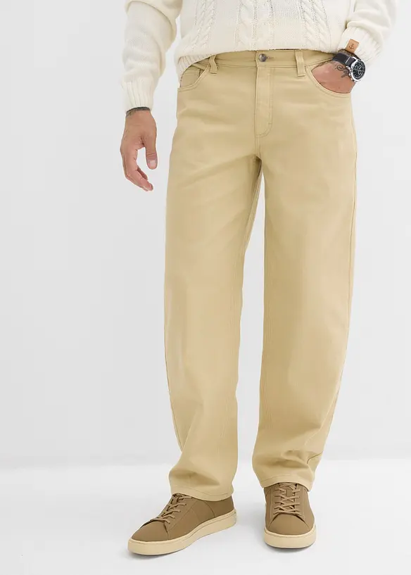 Relaxed Fit-twillbukse med komfortlinning, Straight, bonprix