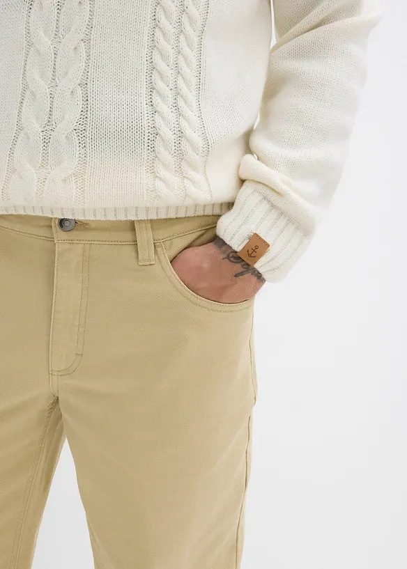 Relaxed Fit-twillbukse med komfortlinning, Straight, bonprix