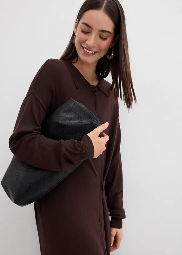 Finstrikket kjole av viskosemiks, bonprix