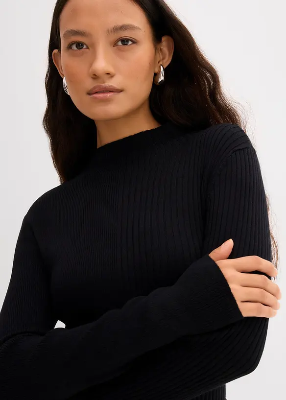 Topp i ribbet viskosemiks, bonprix