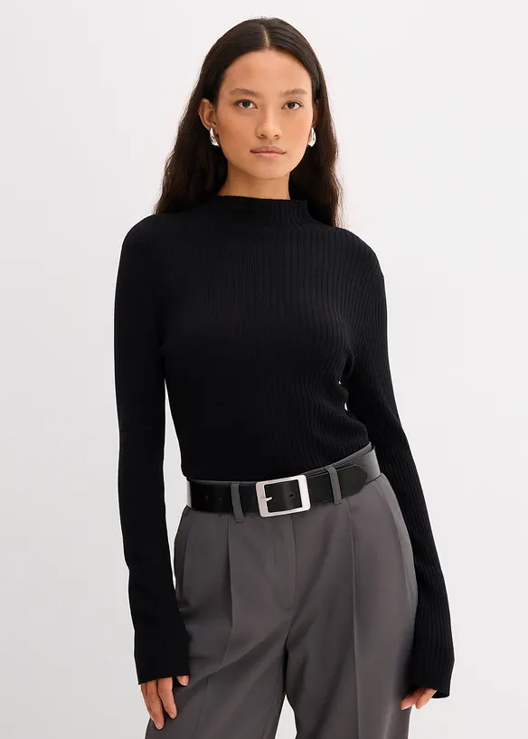 Topp i ribbet viskosemiks, bonprix