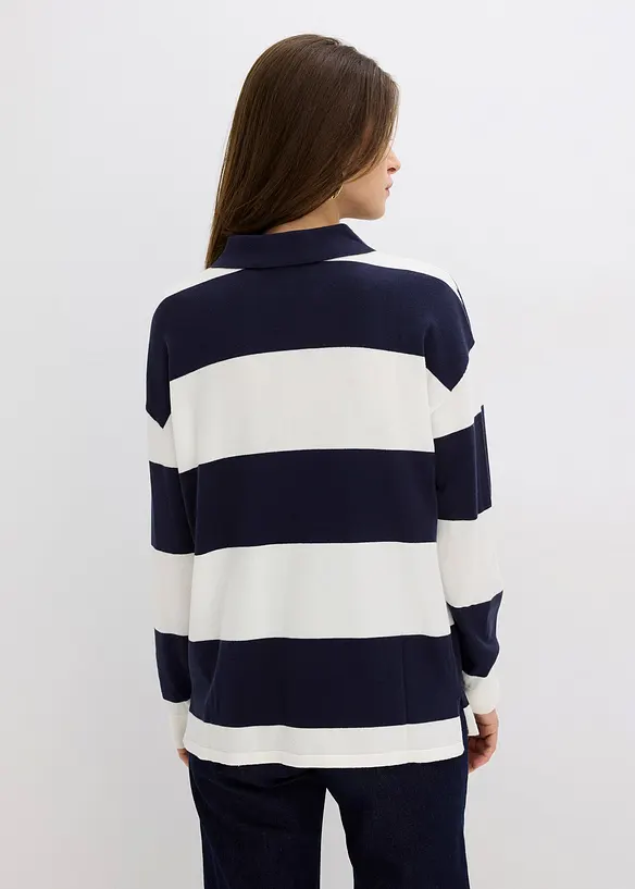 Oversized genser med krage, bonprix