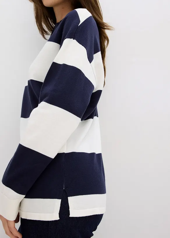 Oversized genser med krage, bonprix