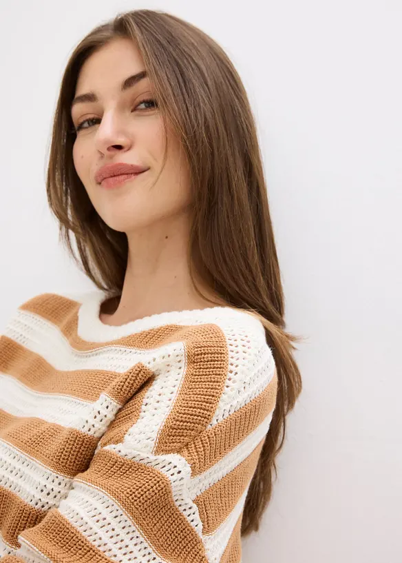 Oversized genser i 100% bomull, bonprix
