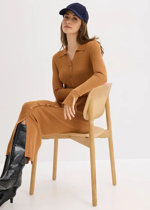 Strikket kjole i myk viskosemiks, bonprix