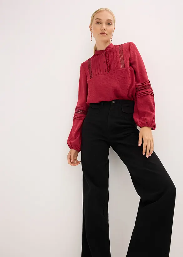 High Waist-twillbukse i 100% bomull, bonprix