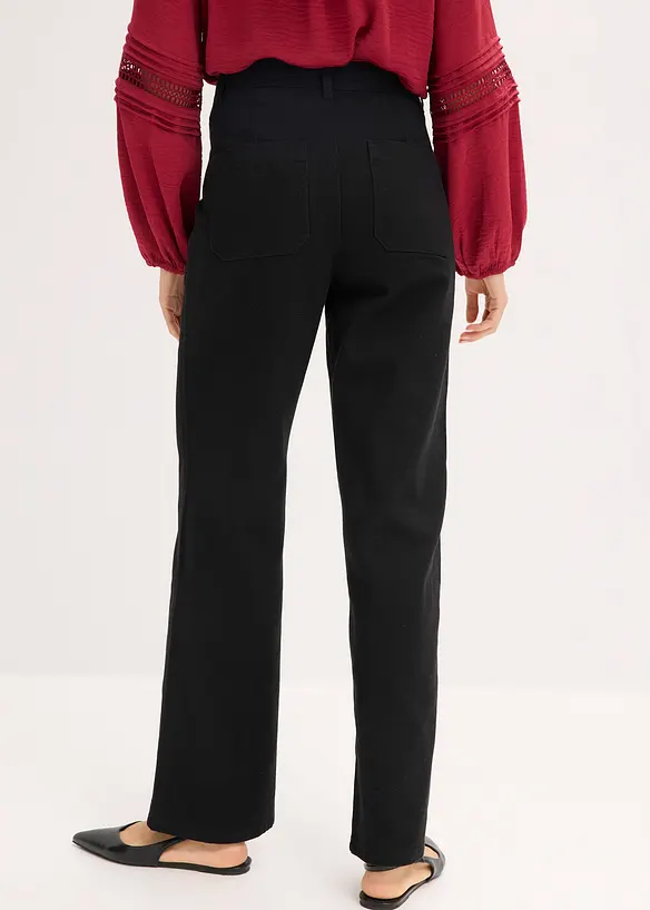 High Waist-twillbukse i 100% bomull, bonprix