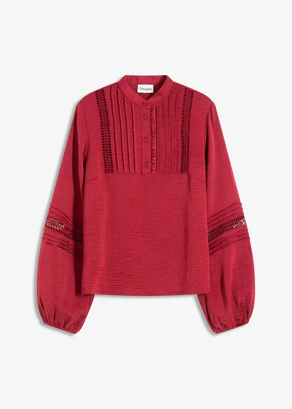 Oversized bluse med pynt, bonprix