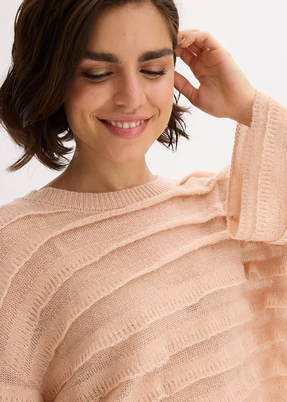 Oversized genser, semitransparent, bonprix