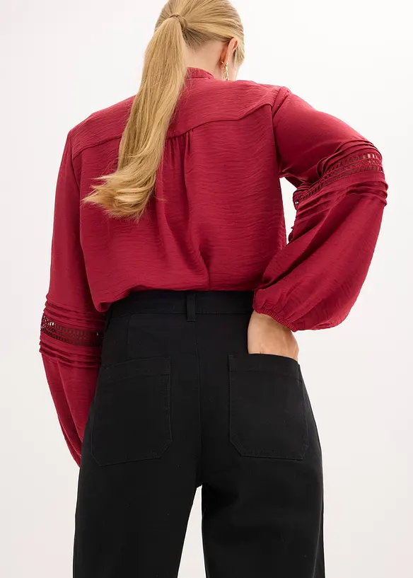 High Waist-twillbukse i 100% bomull, bonprix