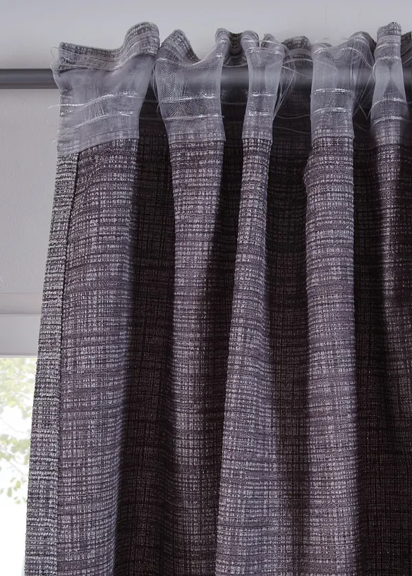Ugjennomsiktig gardin i melert materiale med struktur (1-pack), bonprix
