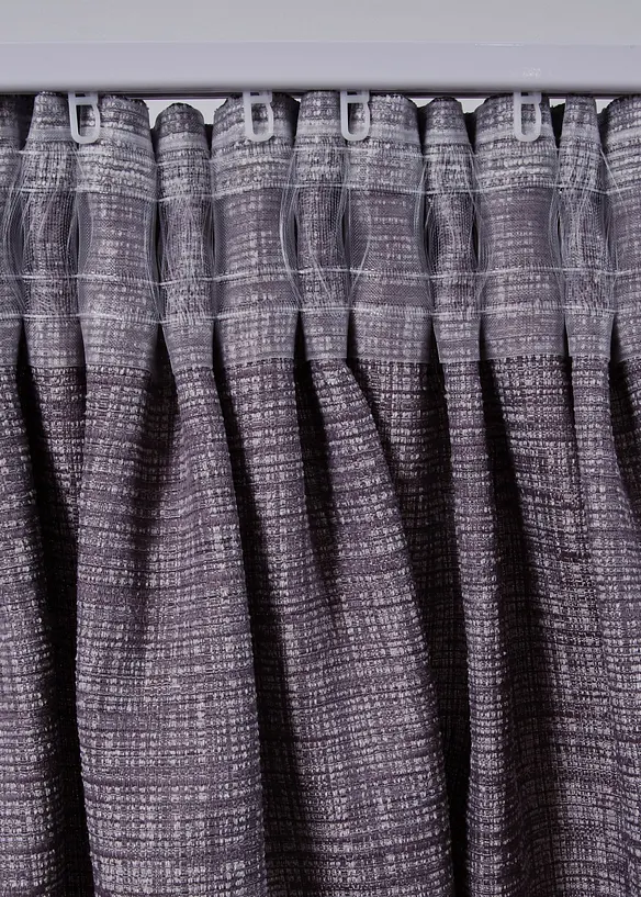 Ugjennomsiktig gardin i melert materiale med struktur (1-pack), bonprix