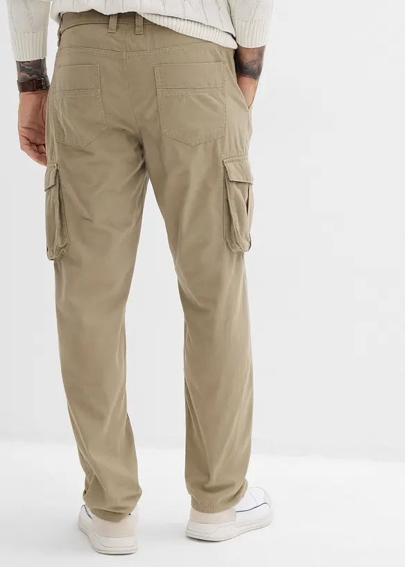 Regular Fit cargobukse i ren bomull, Straight, bonprix