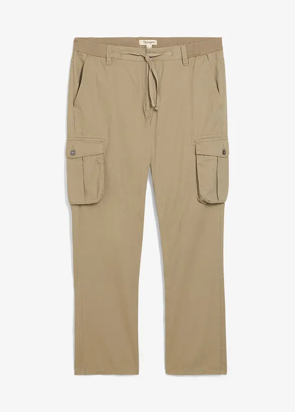 Regular Fit cargobukse i ren bomull, Straight, bonprix