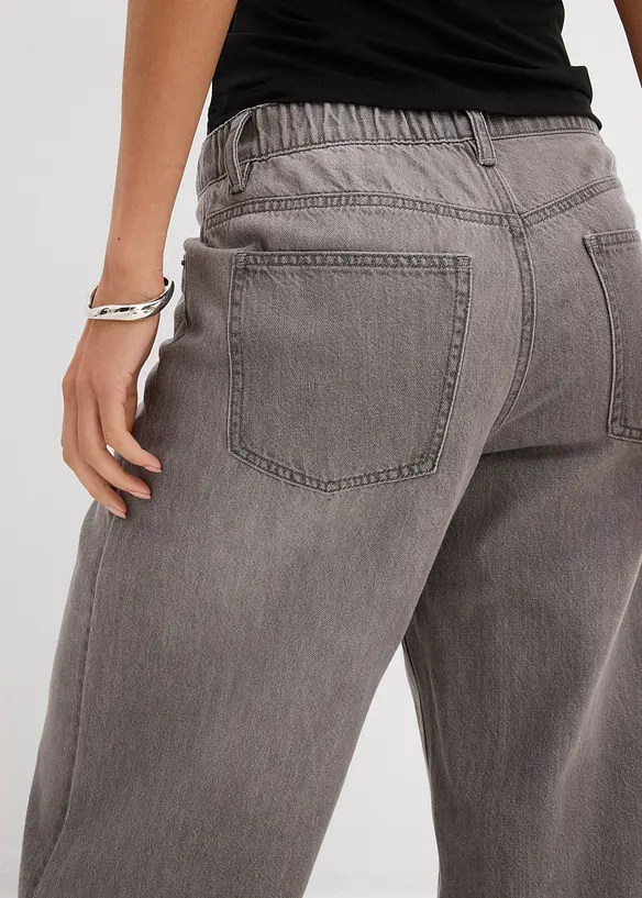 Wide Leg-jeans Mid Waist, komfortlinning, bonprix