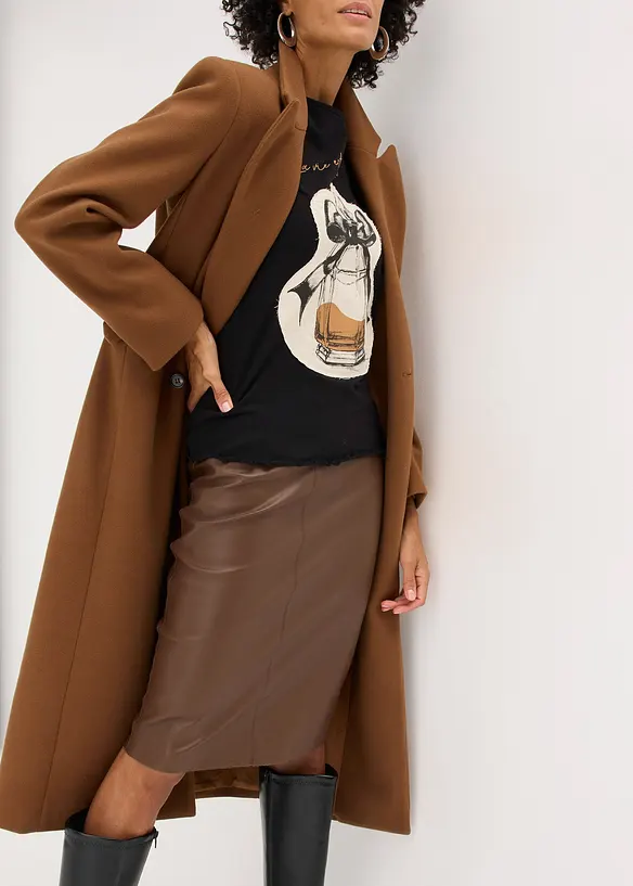 Langermet topp i stretchy bomull, bonprix