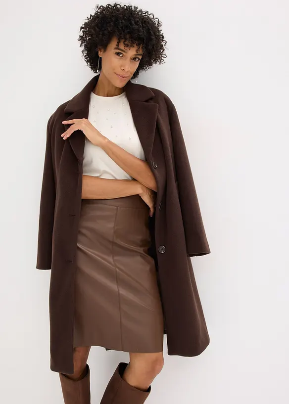 Trendy blyantskjørt i imitert skinn, bonprix