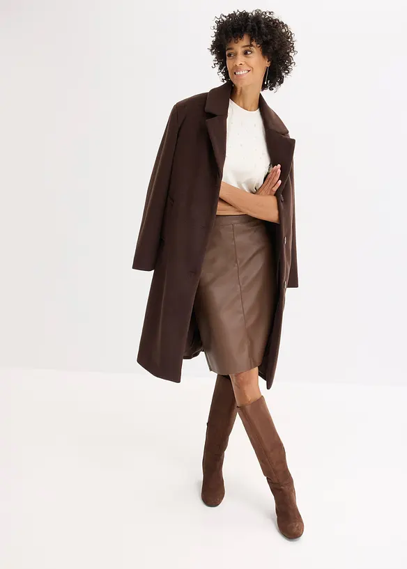 Trendy blyantskjørt i imitert skinn, bonprix