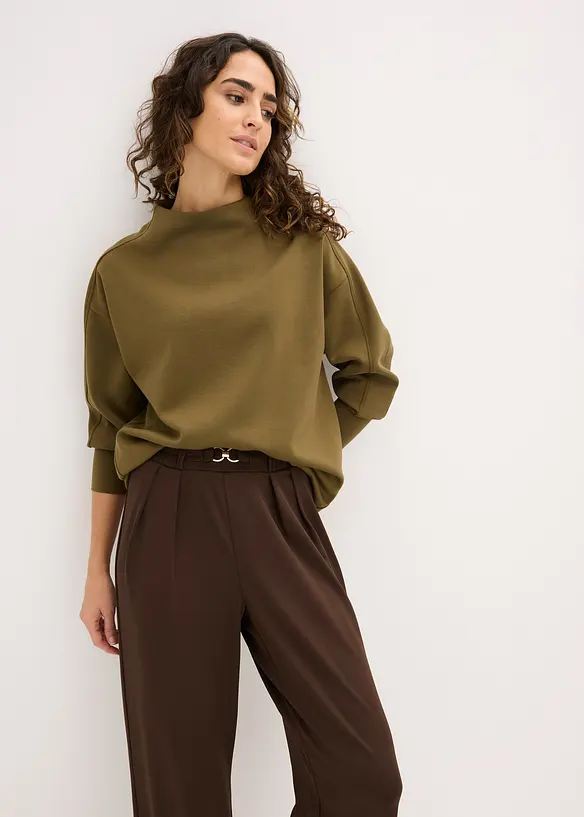 Oversized sweatshirt av mykt scubamateriale, bonprix