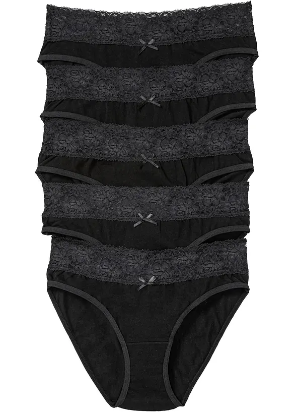Truse med blonder (5-pack), bonprix