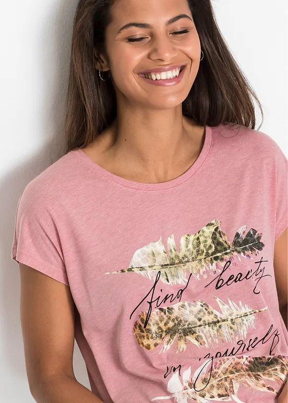 T-shirt med glittertrykk, bonprix