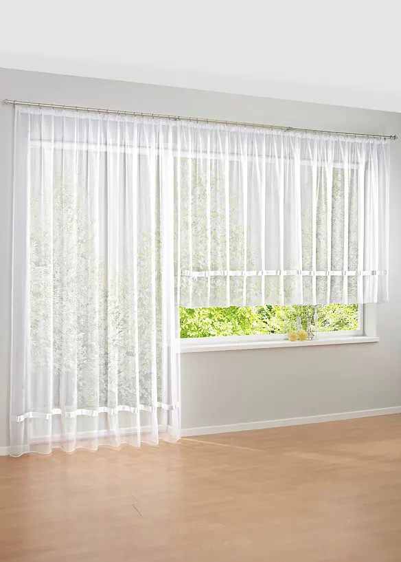 Gardinlengde med satengb&aring;nd, bonprix