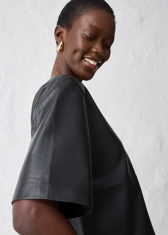 Skinntunika i lammenappa, bonprix