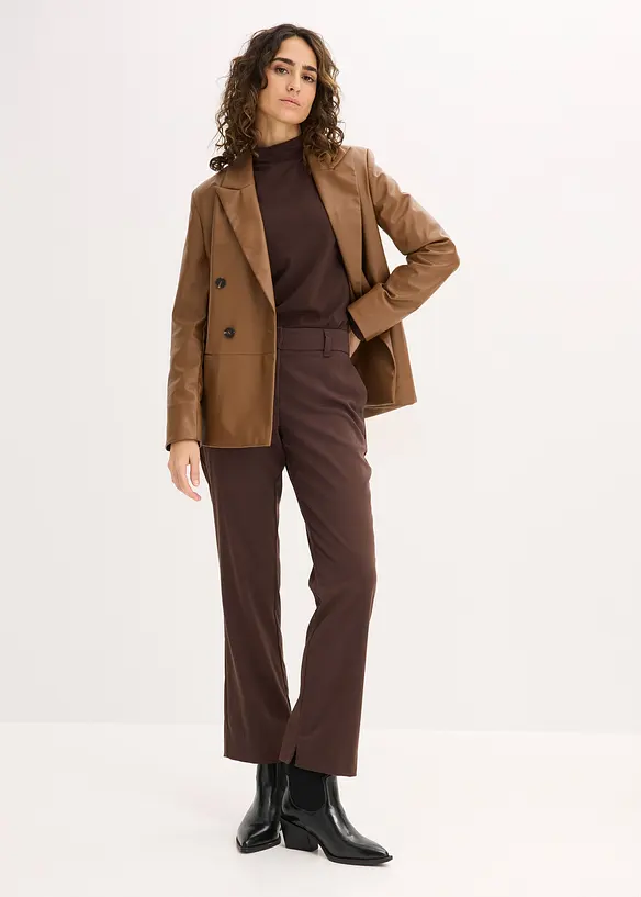 Oversized blazer i imitert skinn, bonprix