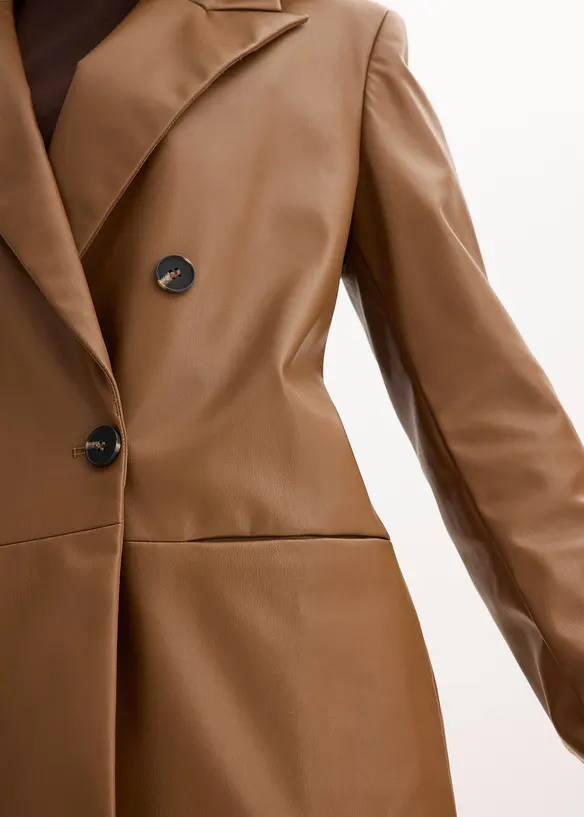 Oversized blazer i imitert skinn, bonprix