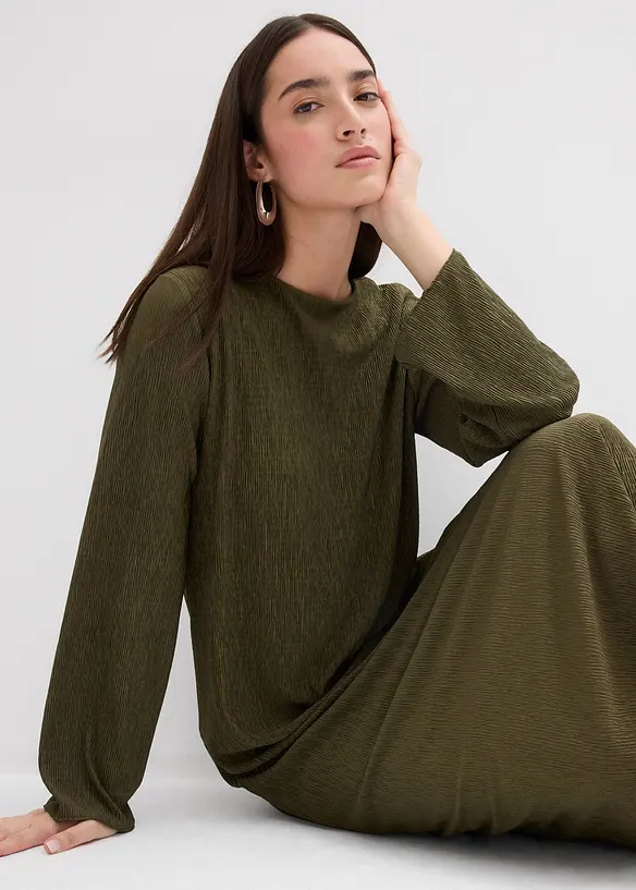 Crinkle midikjole, bonprix