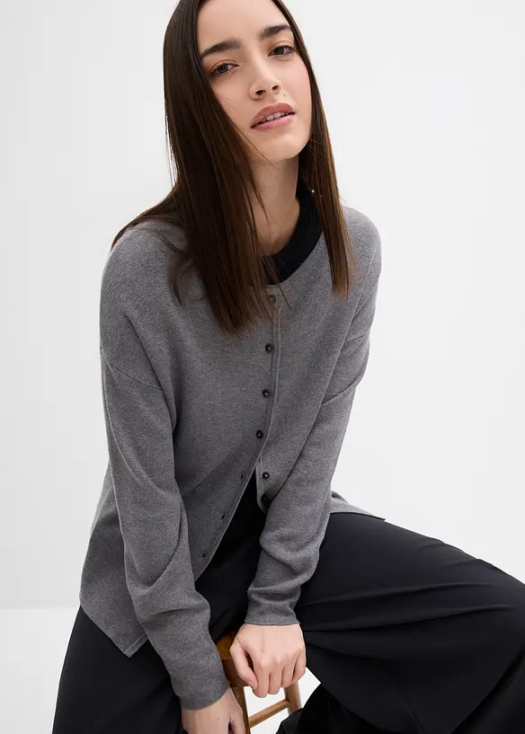 Cardigan i viskosemiks og innsvingt modell, bonprix