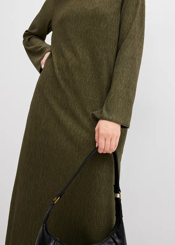 Crinkle midikjole, bonprix