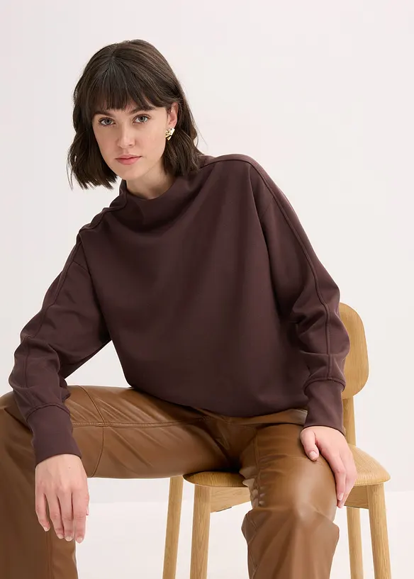 Oversized sweatshirt av mykt scubamateriale, bonprix