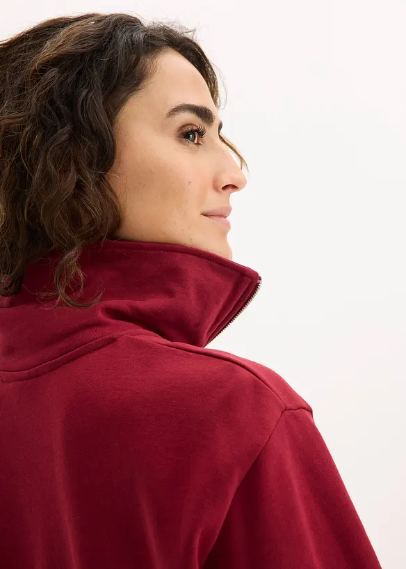 Oversized sweatshirt med glidelås, bonprix